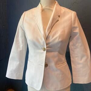 The Limited Size XSmall White Blazer 3 quarter sleeve Timeless Capsule Wardrobe